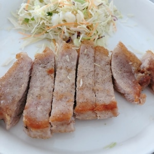 豚ロース厚切り肉の味噌漬け焼き